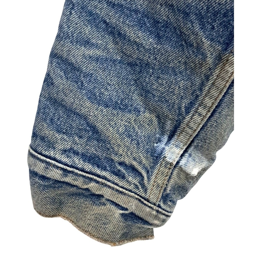 Levi Strauss & Co. Denim Trucker Jacket‎ Men Size 40 Blue Blanket Lined Thrashed - Picture 8 of 16